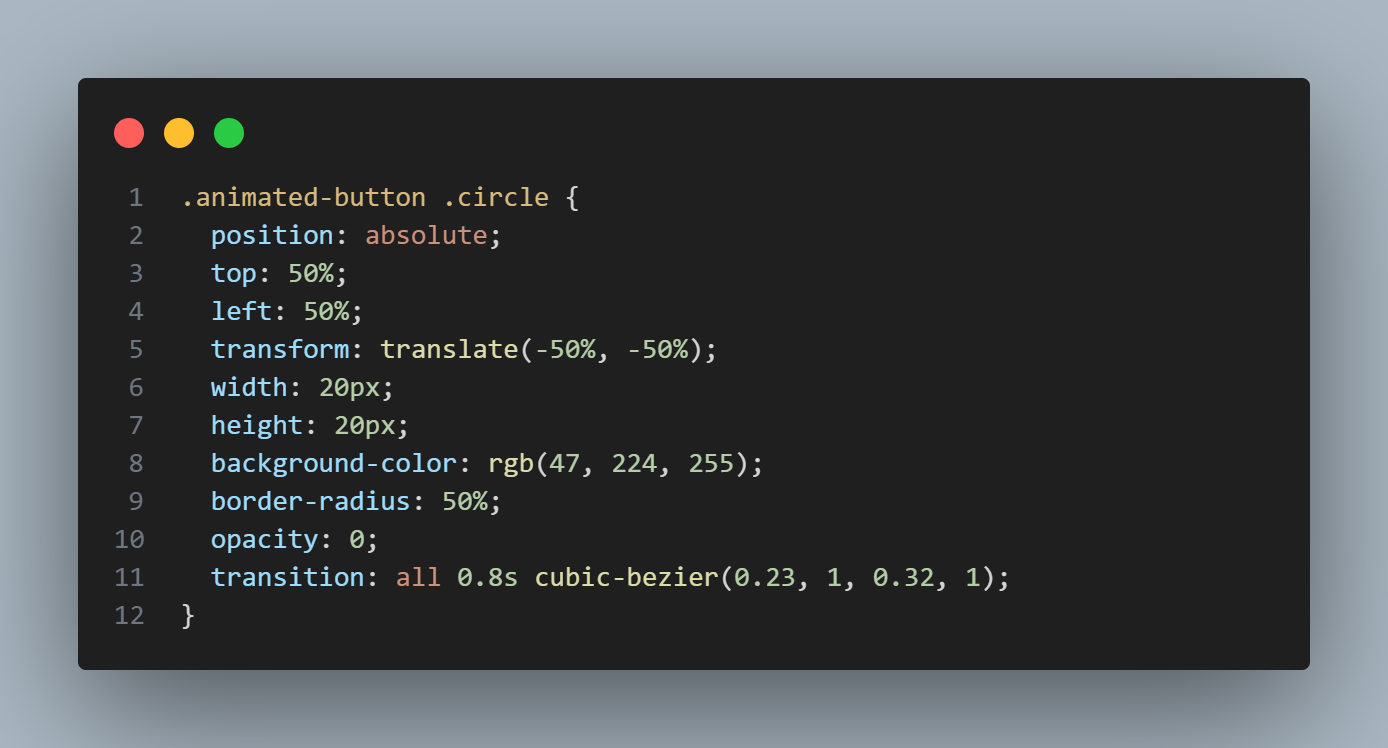 CSS styling for button animations